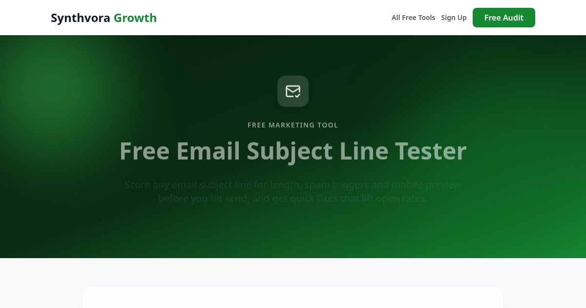 Free Email Subject Line Tester tool preview