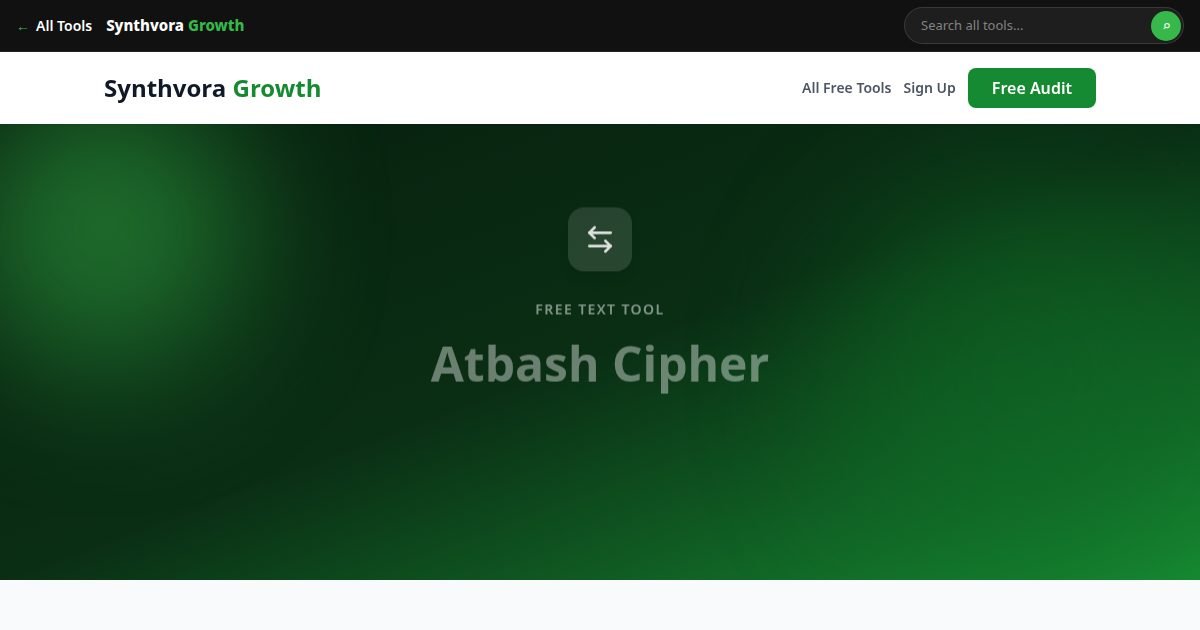 Atbash Cipher tool preview
