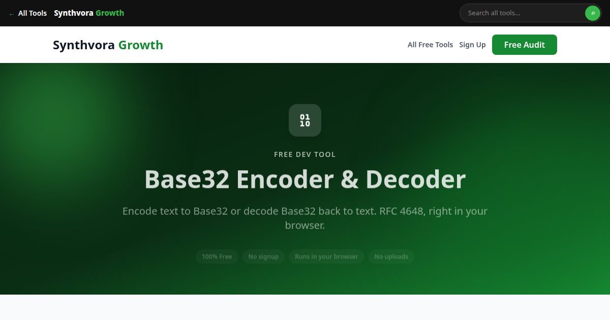 Base32 Encoder & Decoder tool preview