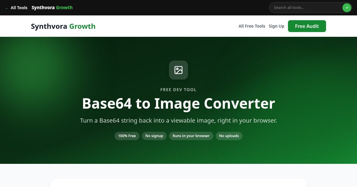 Base64 to Image Converter tool preview