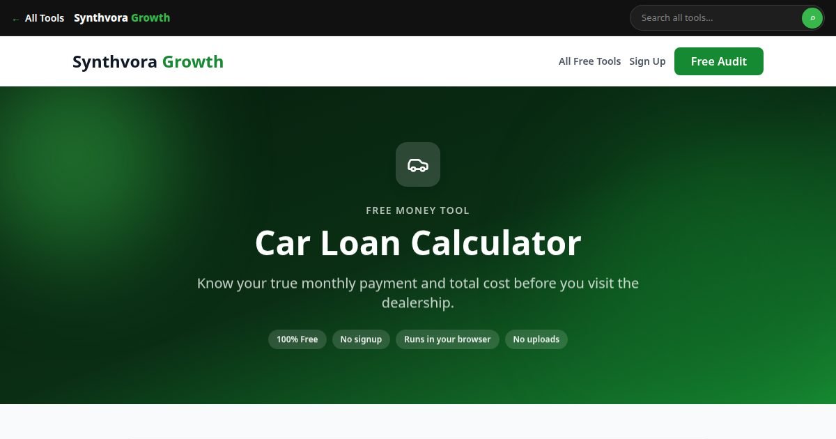 Car Loan Calculator tool preview