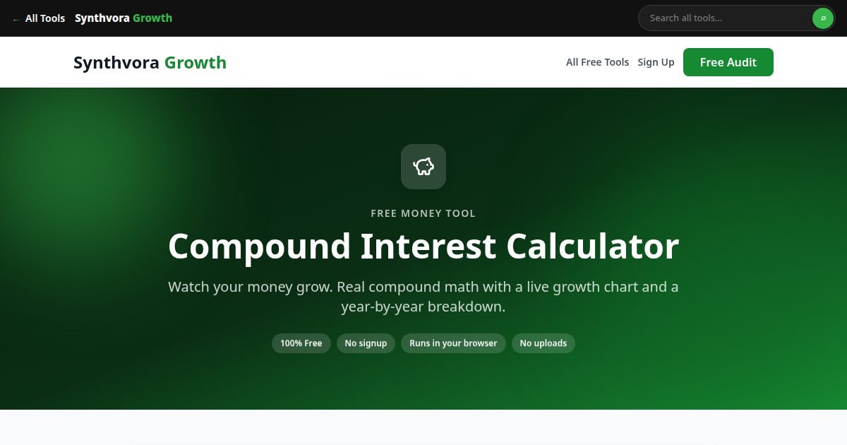 Compound Interest Calculator tool preview