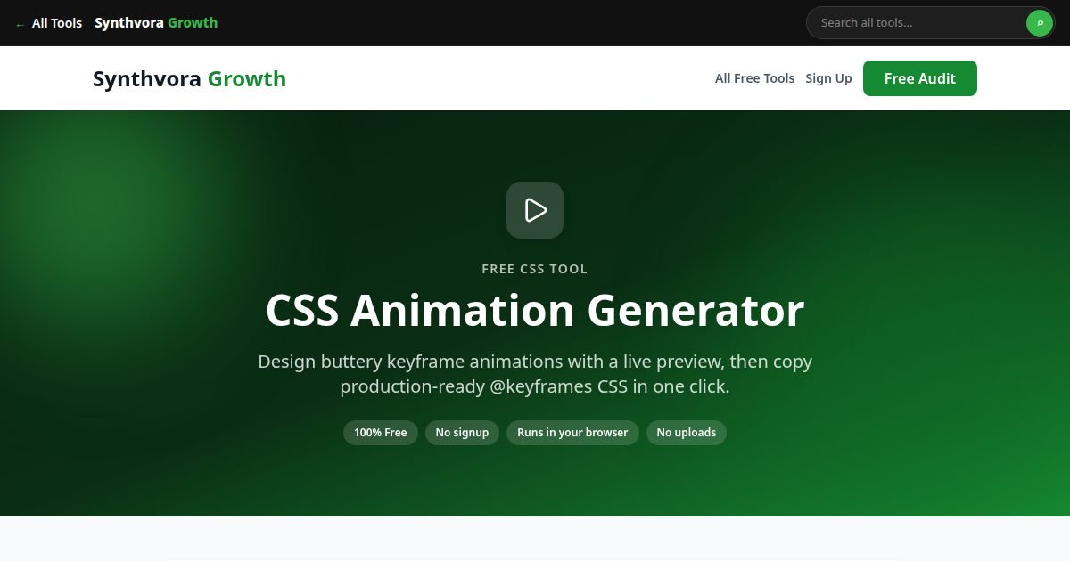 CSS Animation Generator tool preview