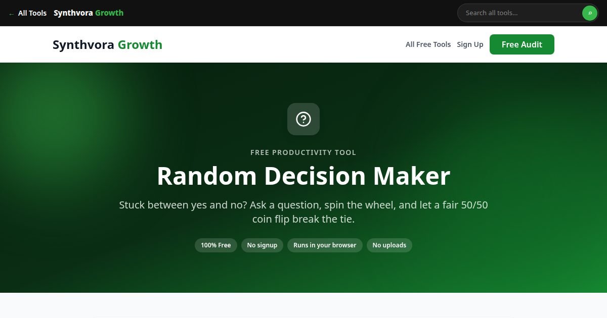 Random Decision Maker tool preview