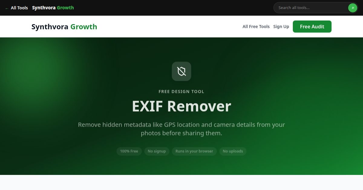 EXIF Remover tool preview