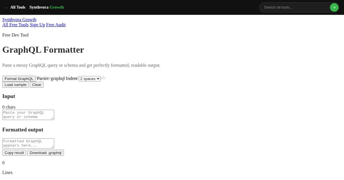 GraphQL Formatter tool preview