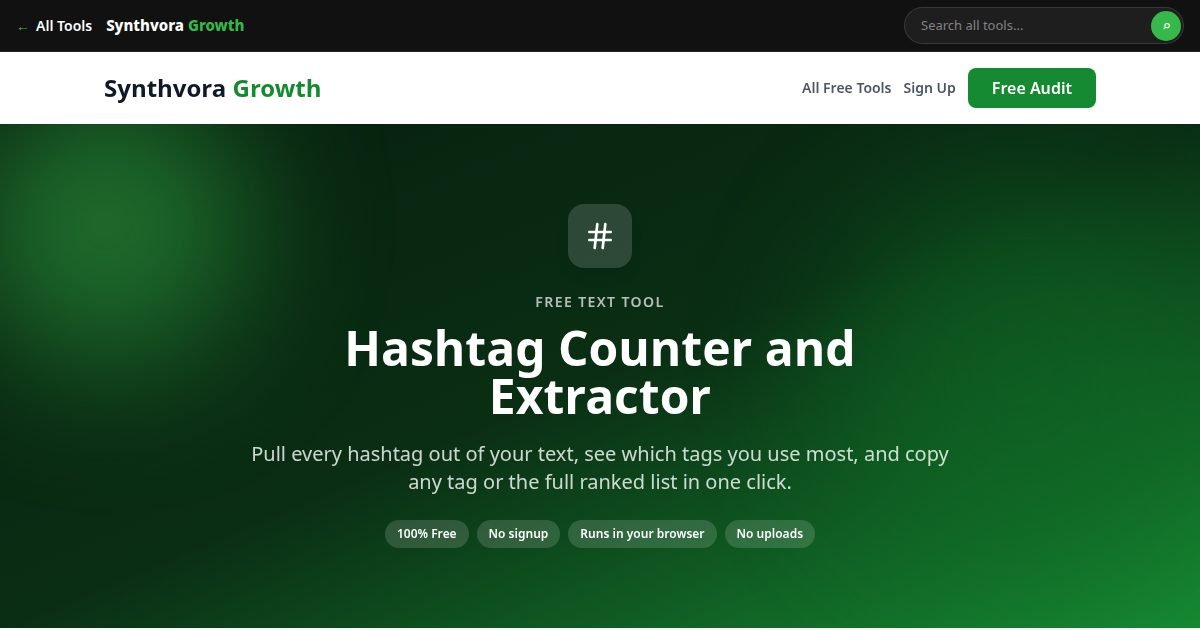 Hashtag Counter and Extractor tool preview