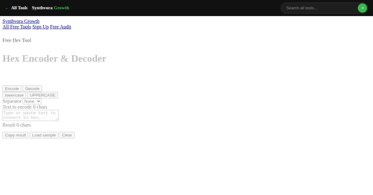 Hex Encoder & Decoder tool preview