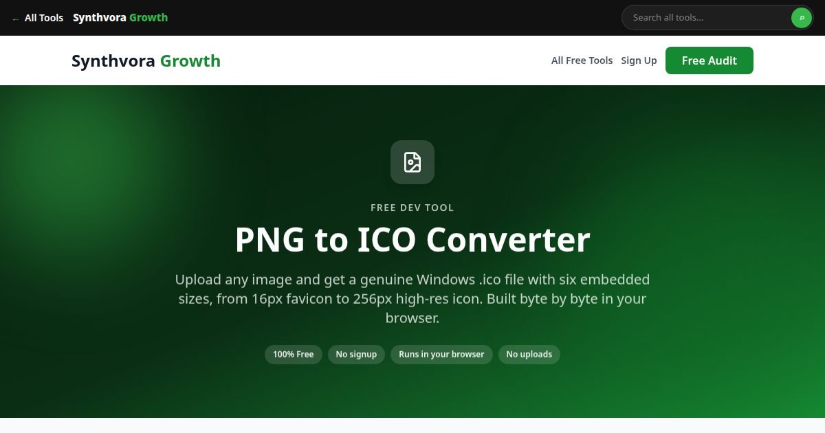 PNG to ICO Converter tool preview