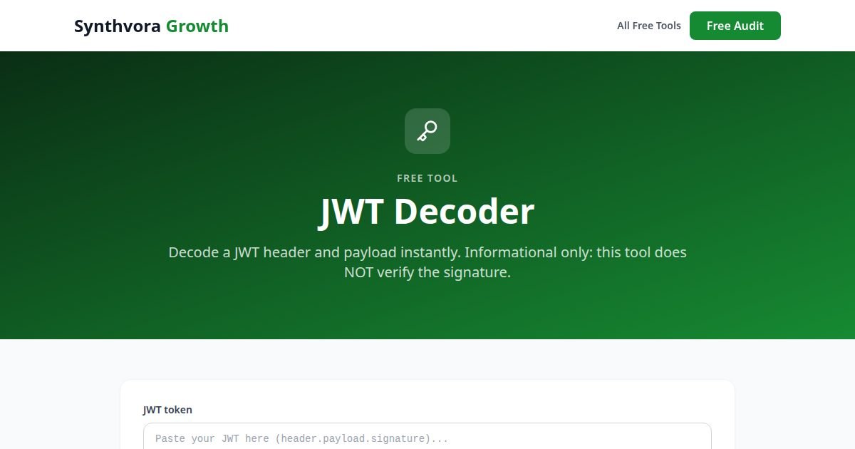 JWT Decoder tool preview