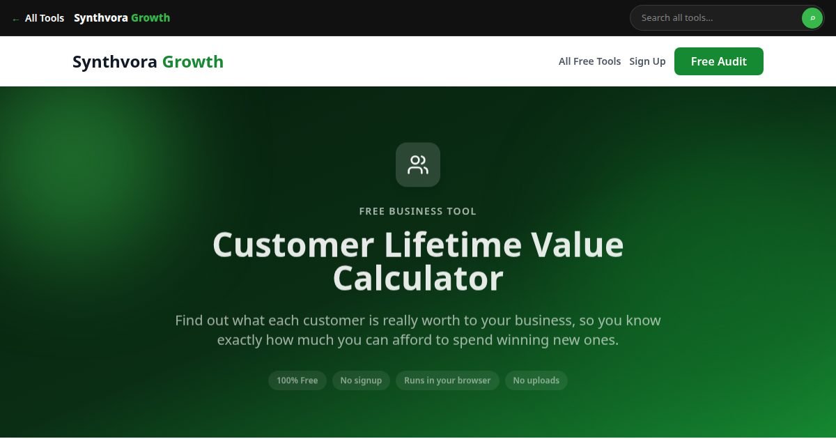 Customer Lifetime Value Calculator tool preview