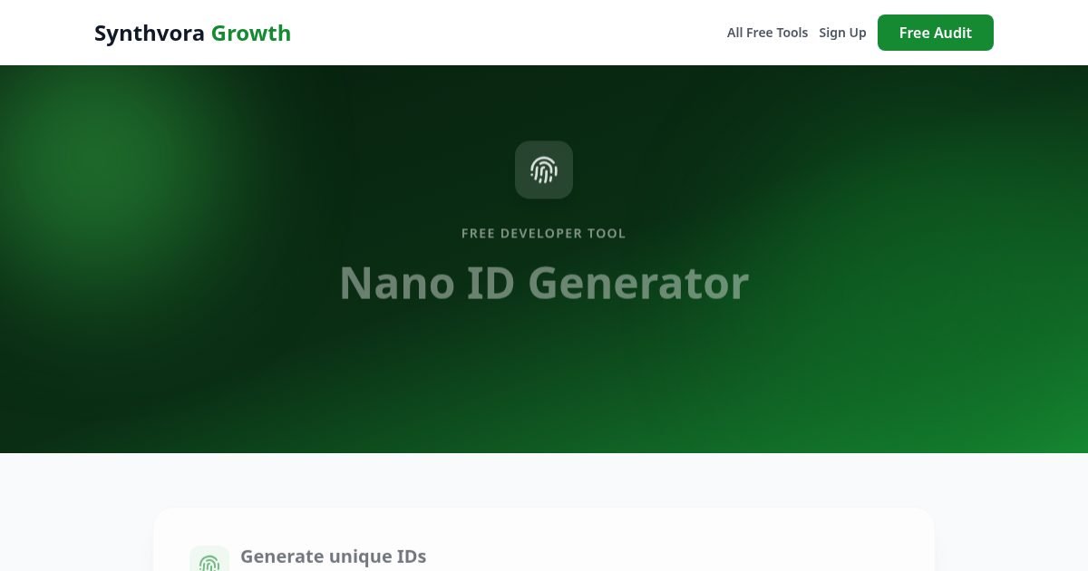 Nano ID Generator tool preview