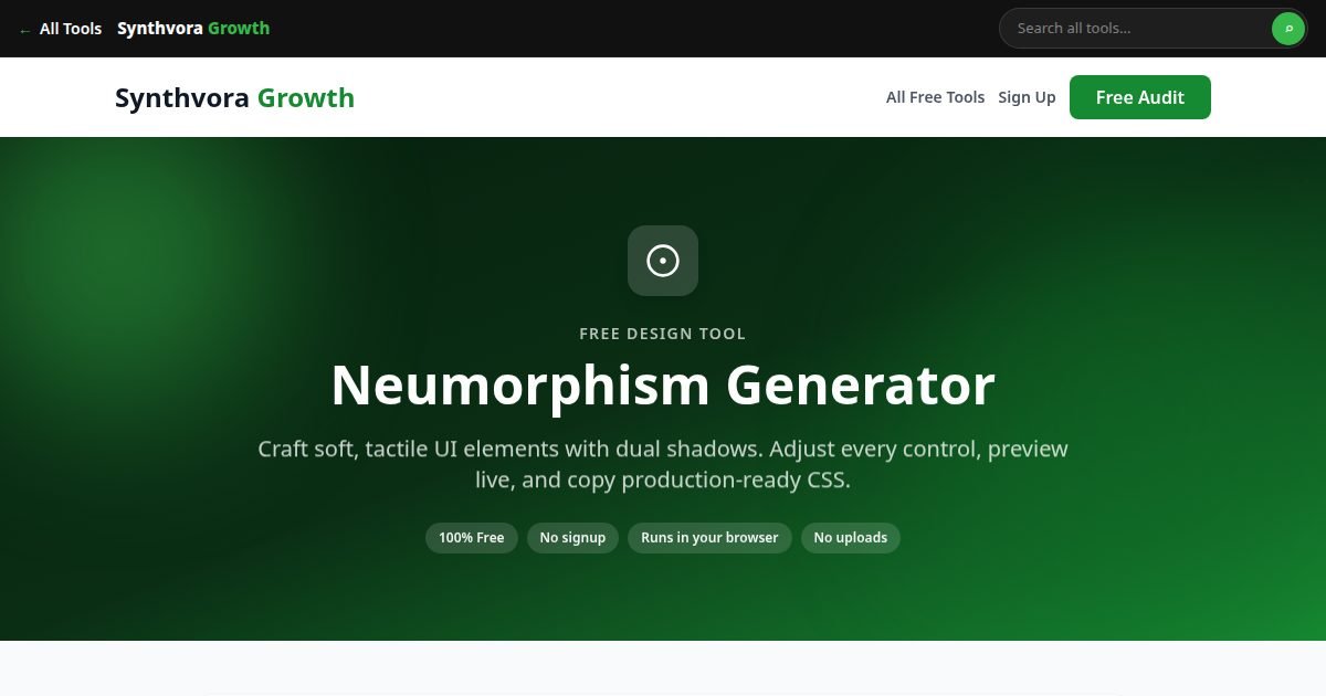 Neumorphism Generator tool preview