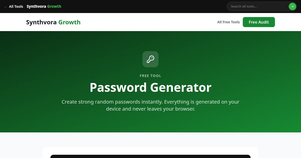 Password Generator tool preview
