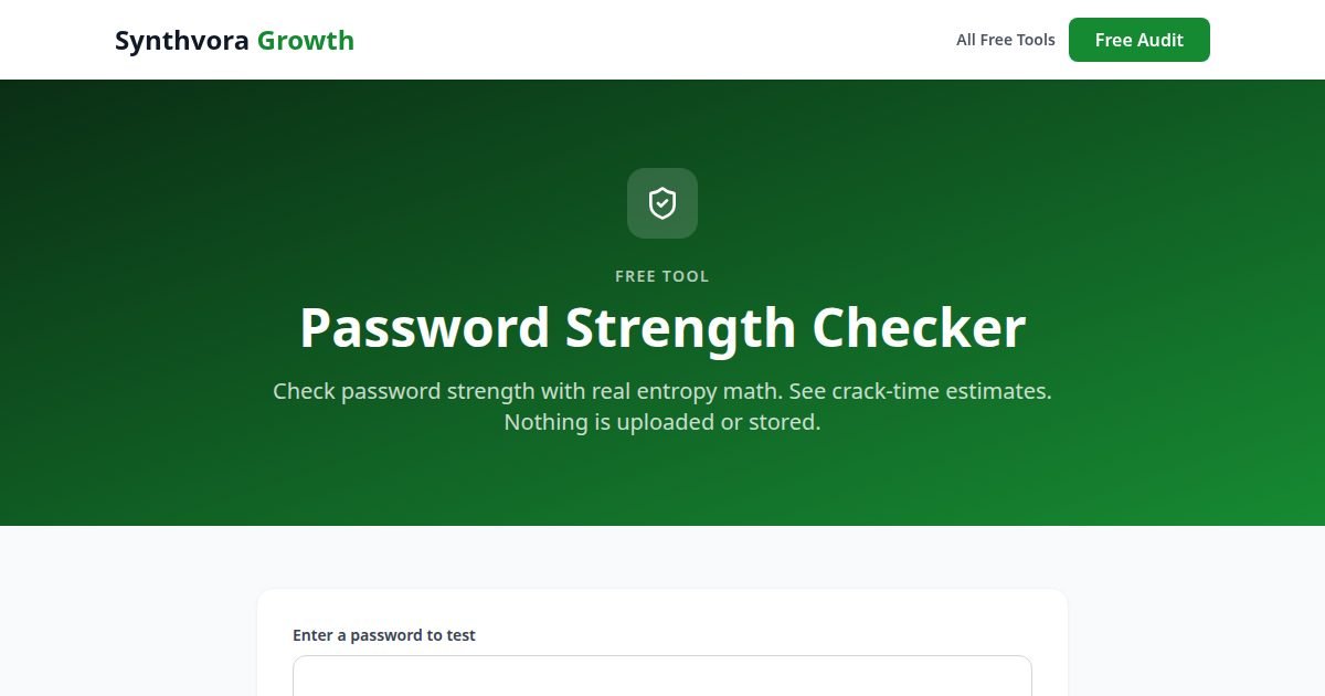 Password Strength Checker tool preview