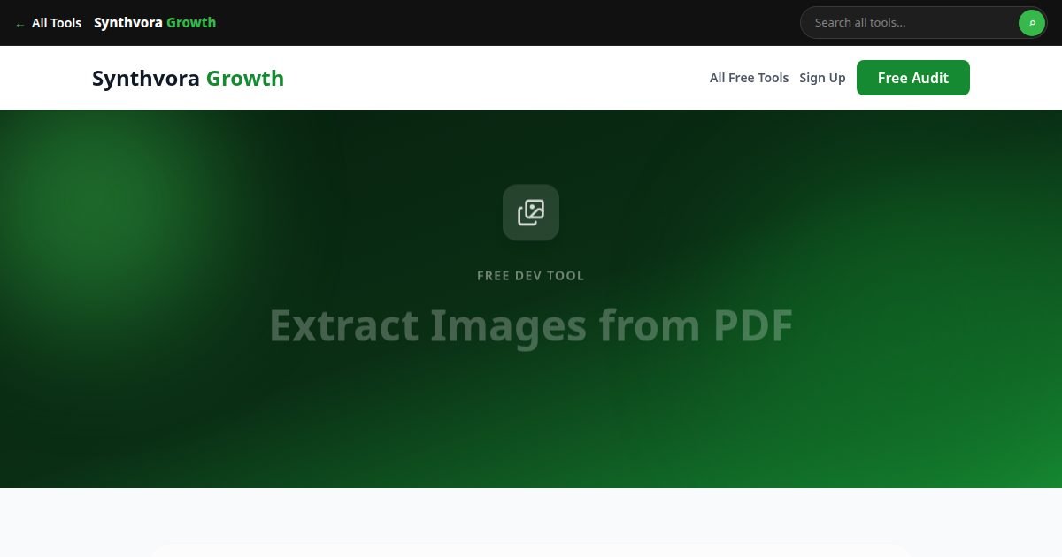 Extract Images from PDF tool preview
