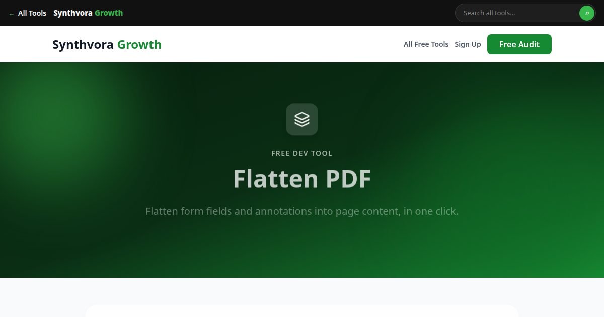 Flatten PDF tool preview