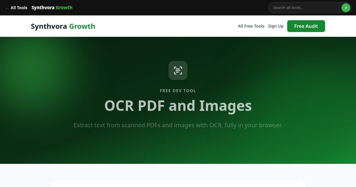 OCR PDF and Images tool preview