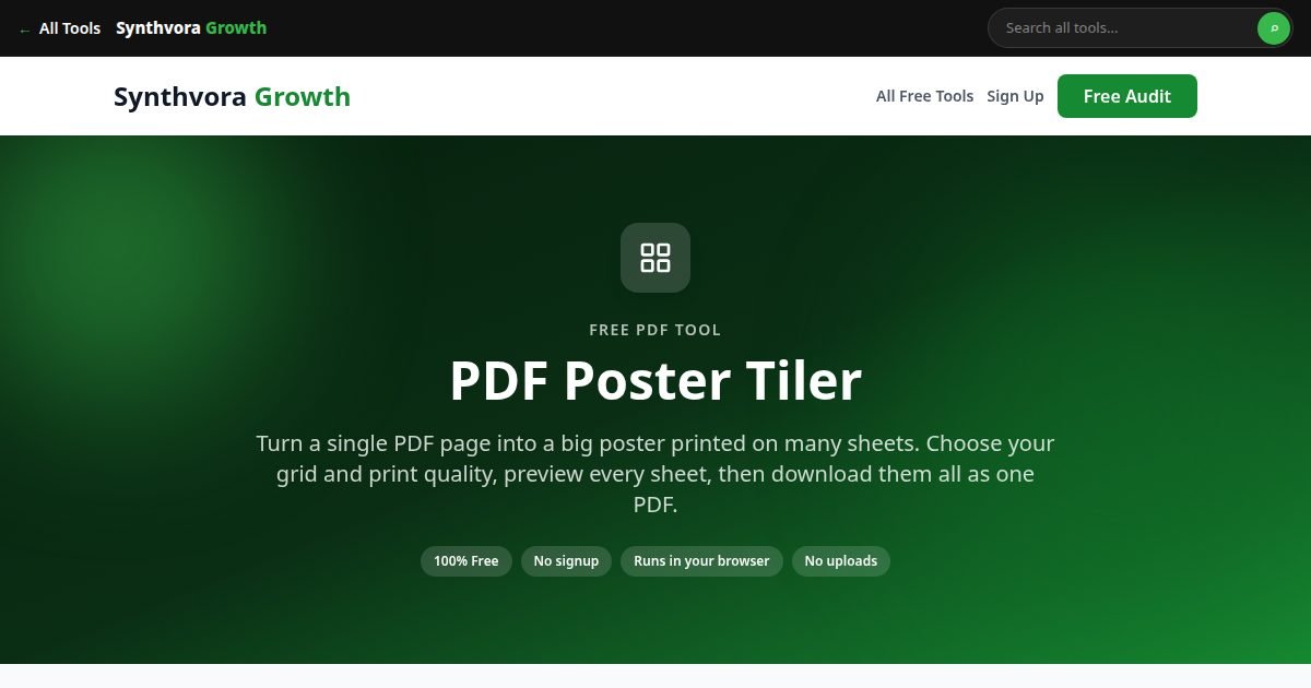 PDF Poster Tiler tool preview