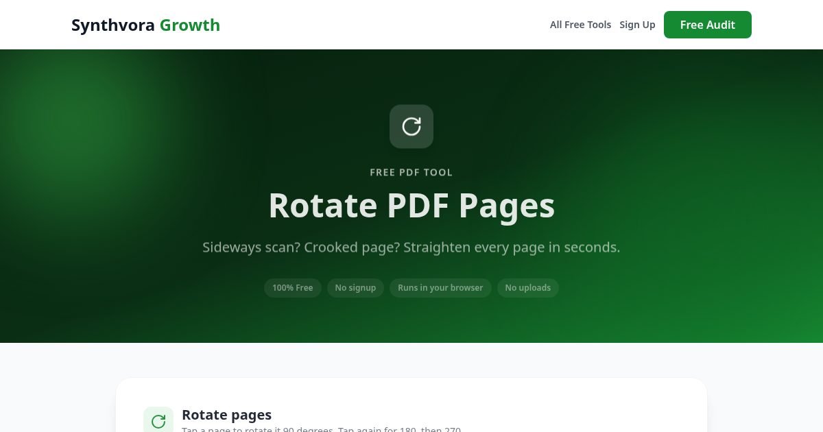 Rotate PDF Pages tool preview
