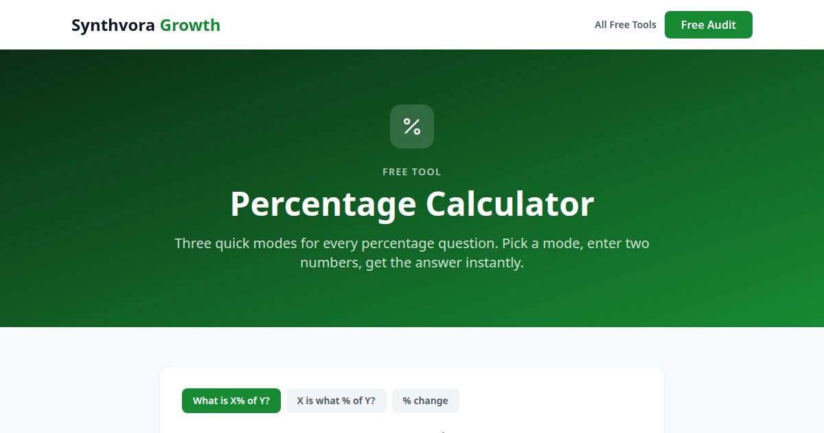 Percentage Calculator tool preview