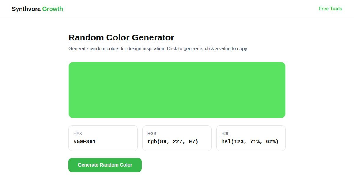 Random Color Generator tool preview