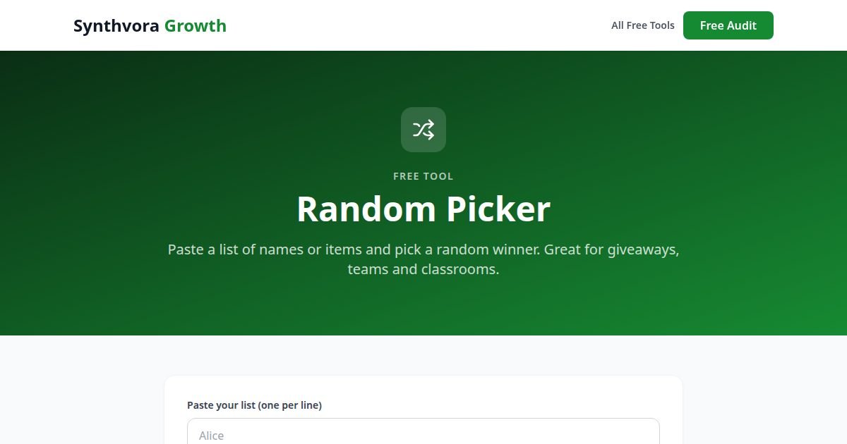 Random Picker tool preview