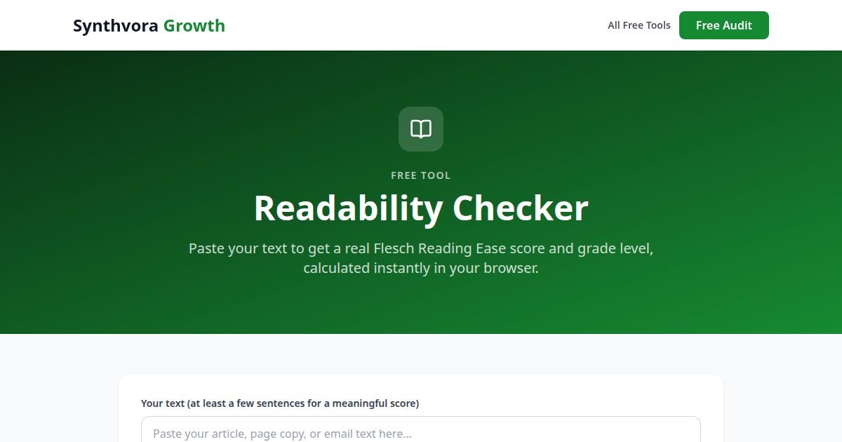 Readability Checker tool preview