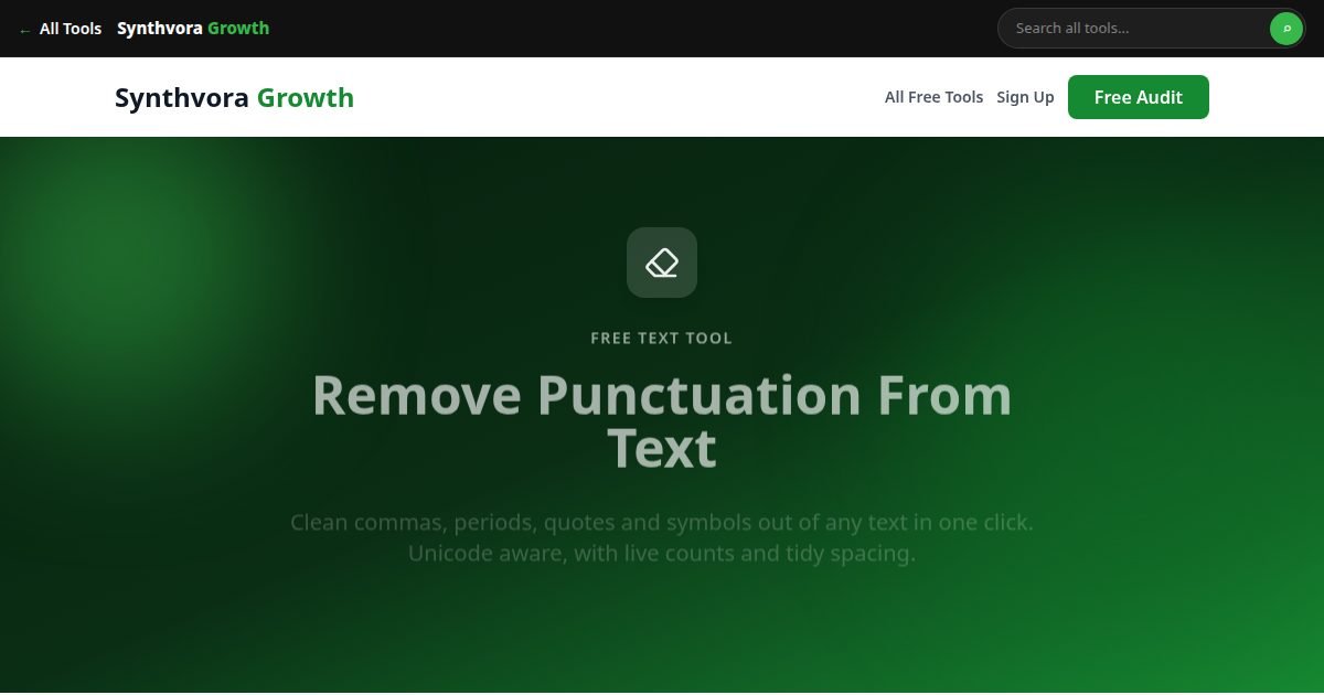 Remove Punctuation From Text tool preview