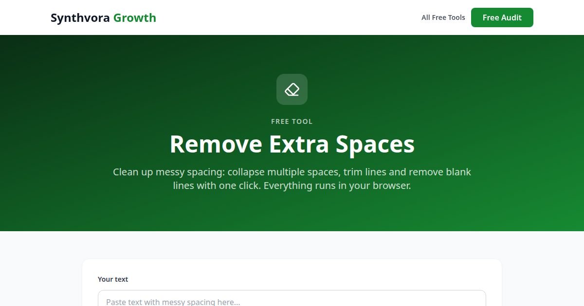 Remove Extra Spaces tool preview