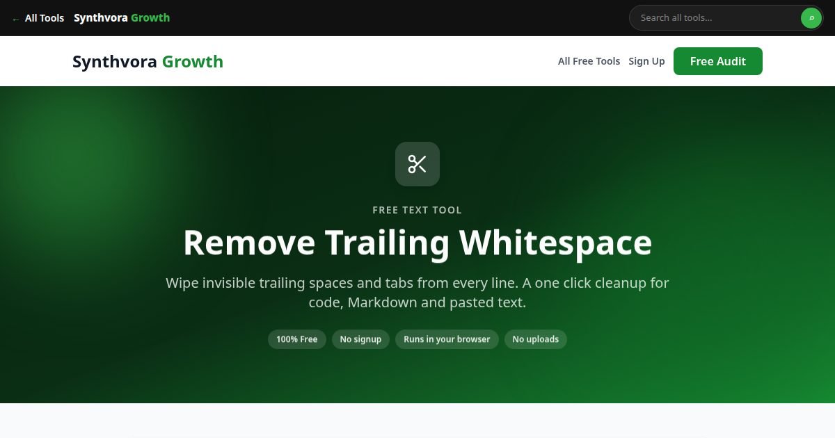 Remove Trailing Whitespace tool preview