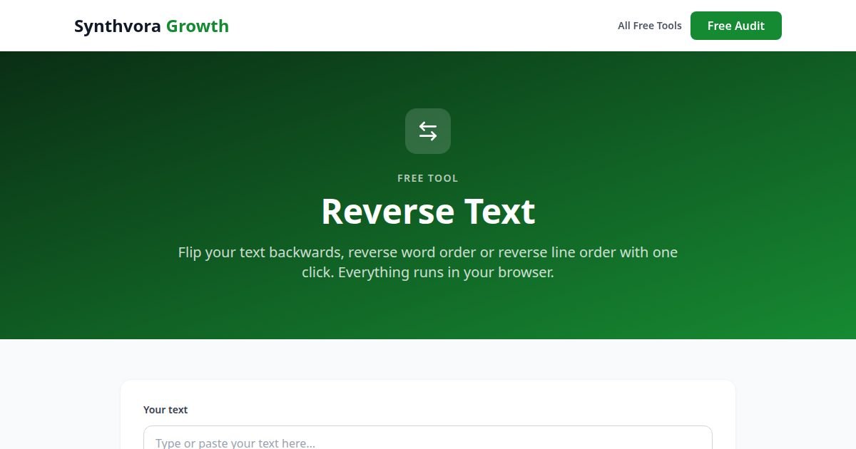 Reverse Text tool preview