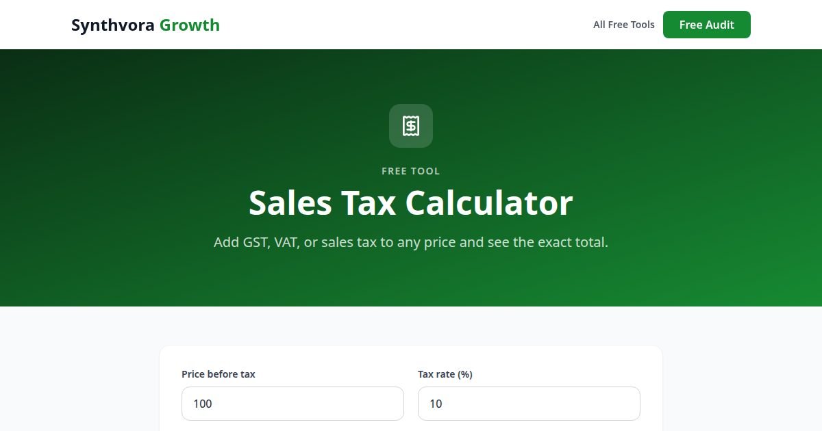 Sales Tax Calculator tool preview
