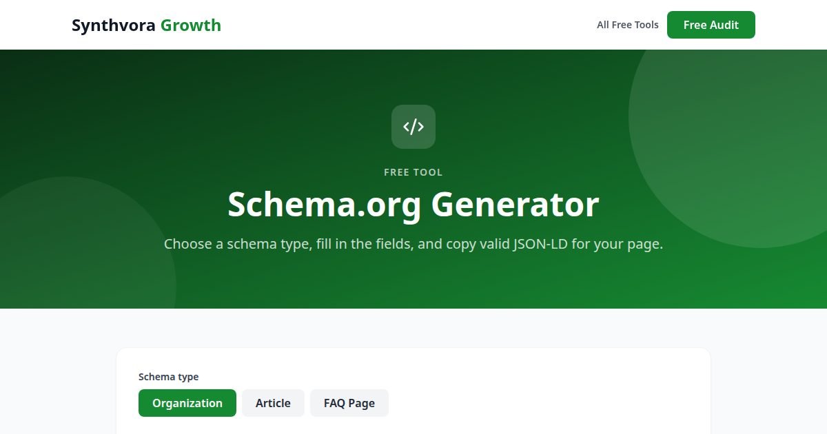 Schema.org Generator tool preview