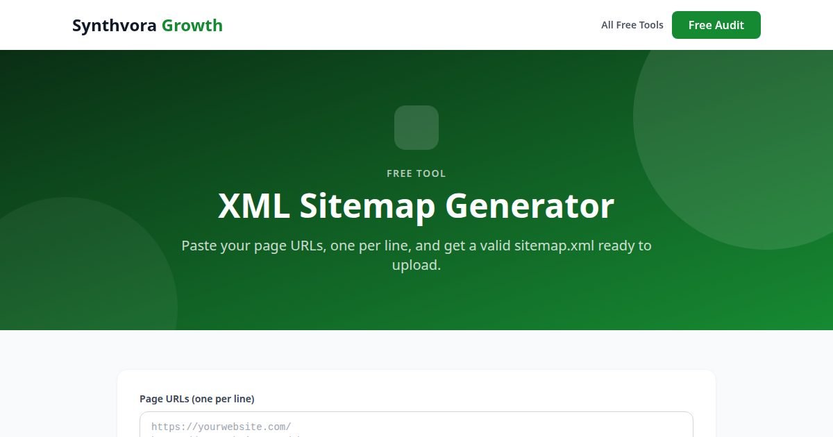 XML Sitemap Generator tool preview