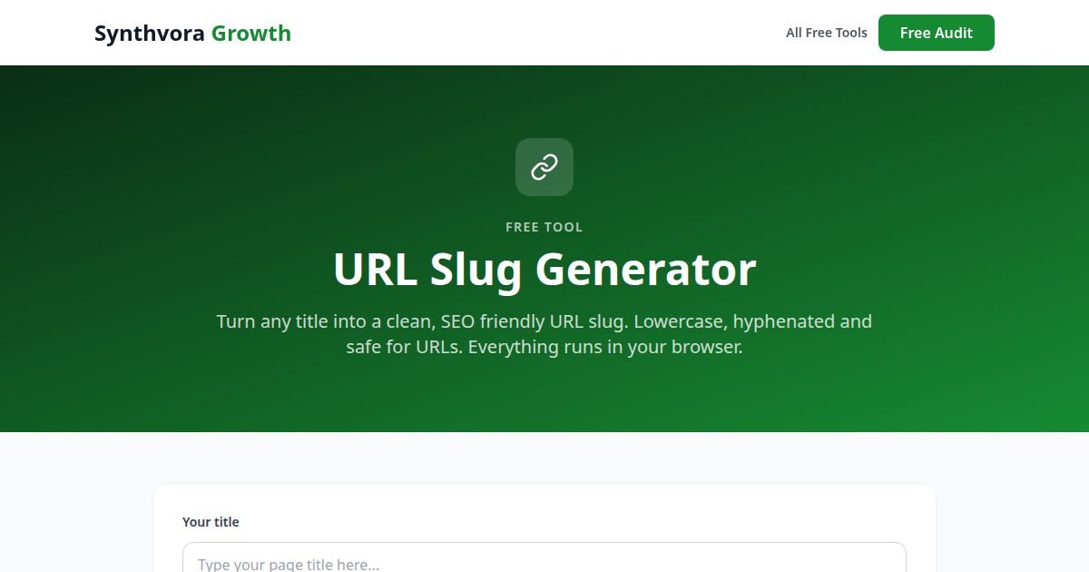 URL Slug Generator tool preview