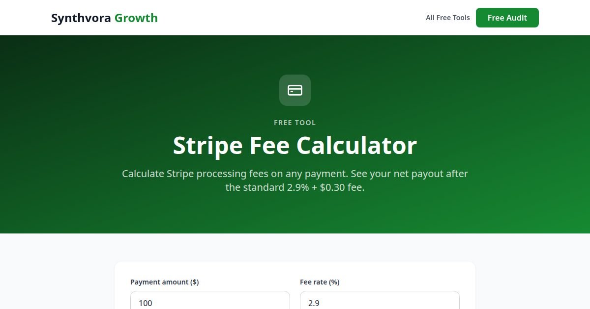 Stripe Fee Calculator tool preview