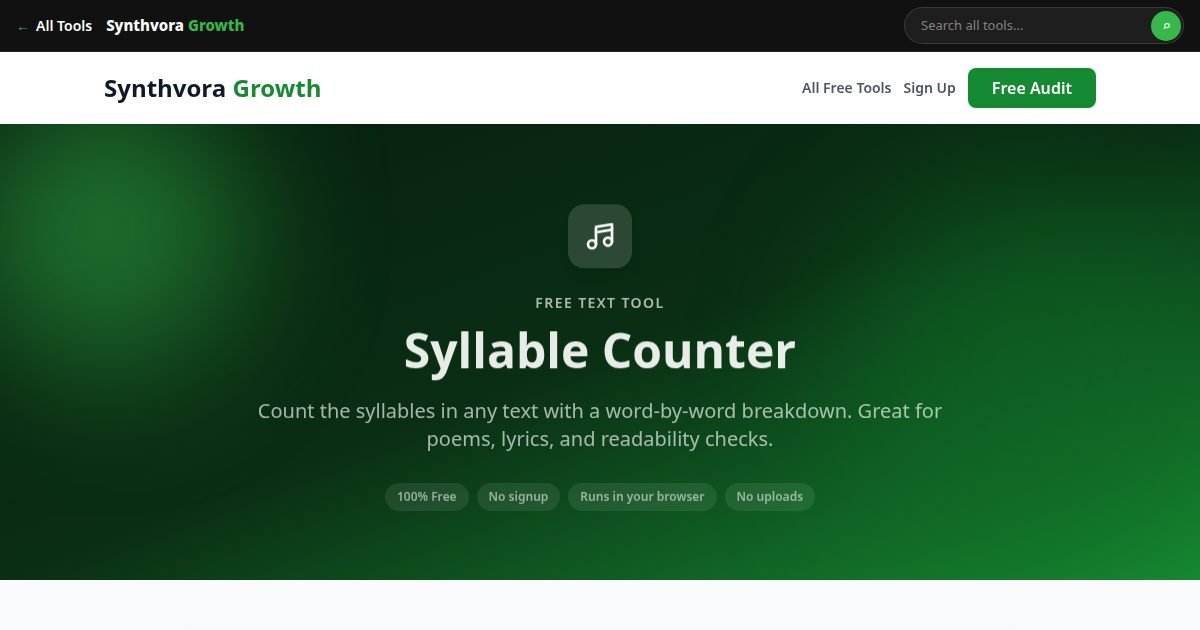 Syllable Counter tool preview