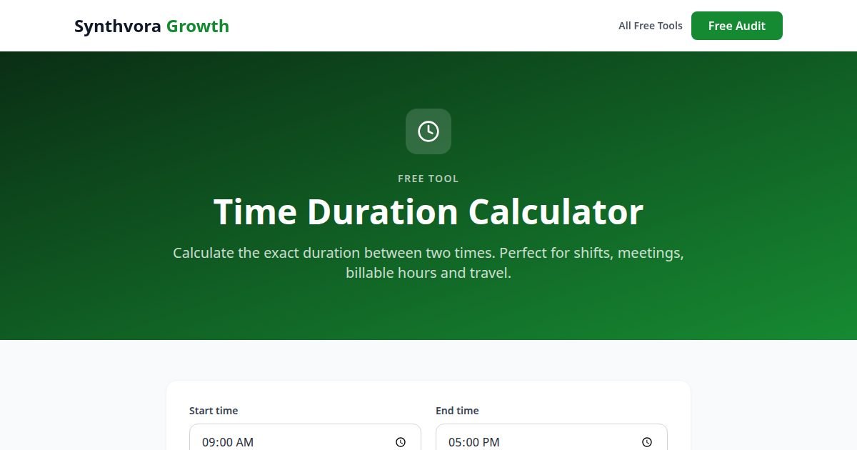 Time Duration Calculator tool preview