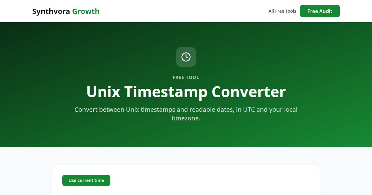 Unix Timestamp Converter tool preview