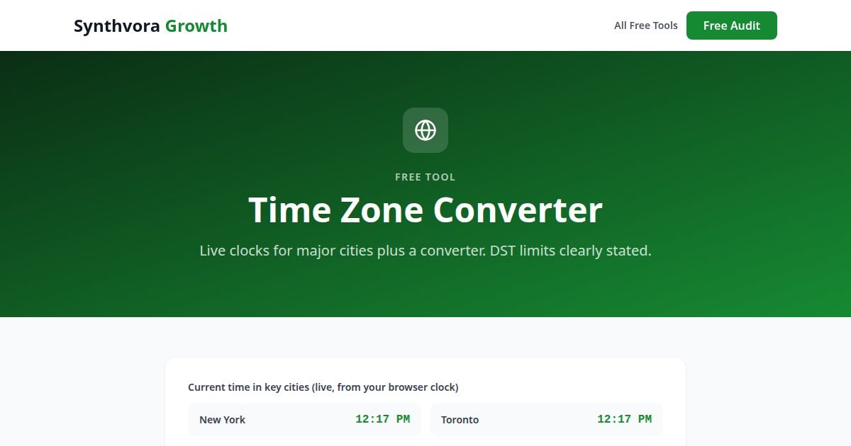 Time Zone Converter tool preview
