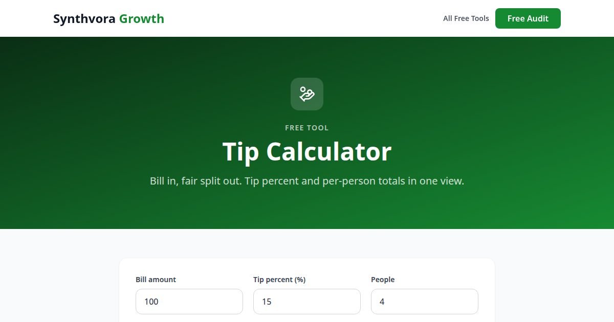 Tip Calculator tool preview