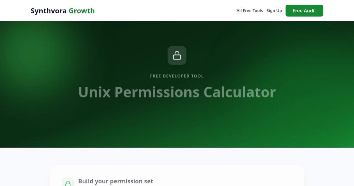 Unix Permissions Calculator tool preview
