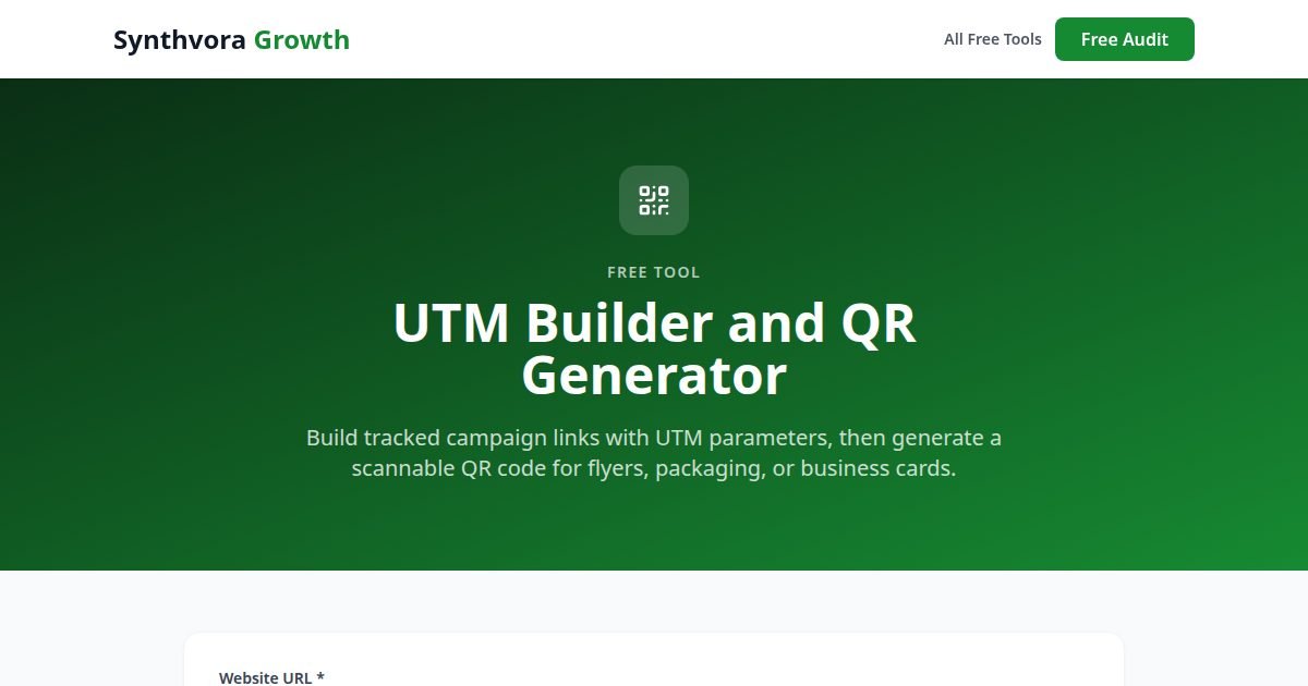 UTM Builder and QR Generator tool preview