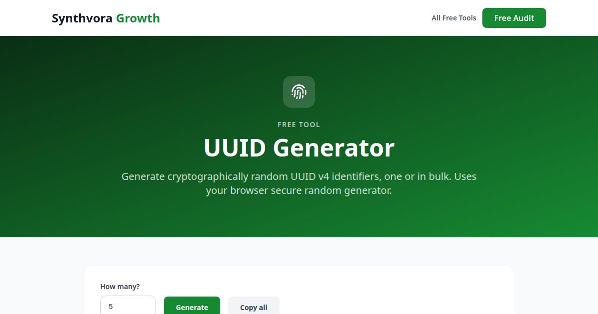 UUID Generator tool preview